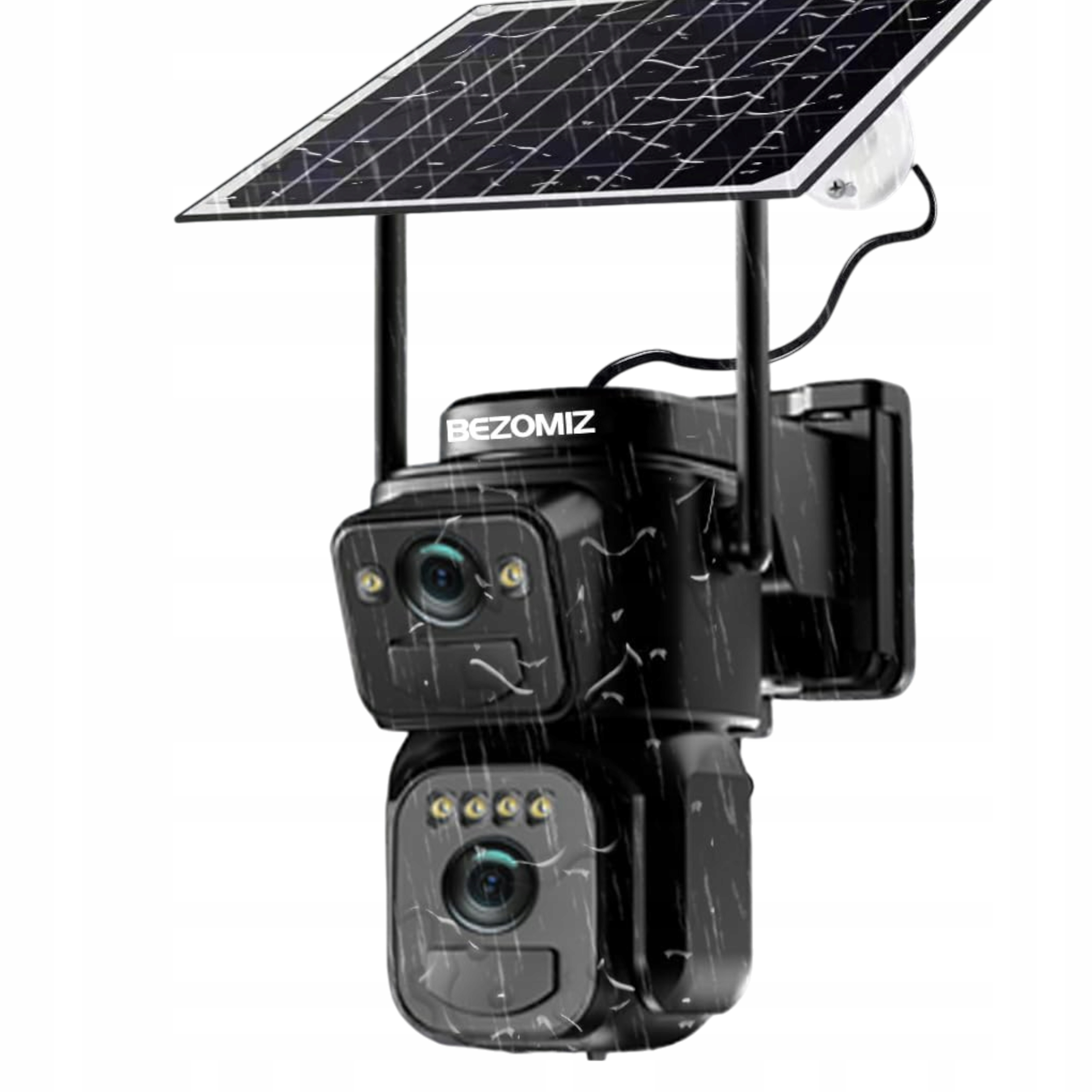 Vonkajšia Kamera Bezomiz AV1 4K WiFi Dual|PTZ 360° |pir Noktoviazor Solar