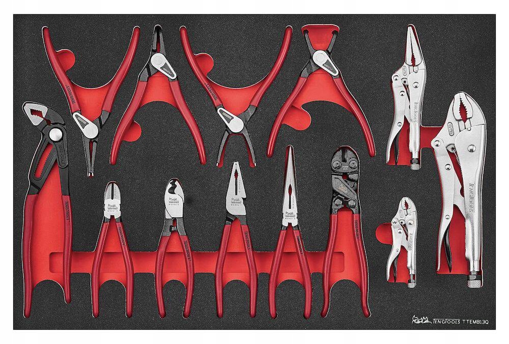 13-ELEMENTOWY Zestaw Szczypiec TTEMB13Q Wkładka Piankowa Teng Tools