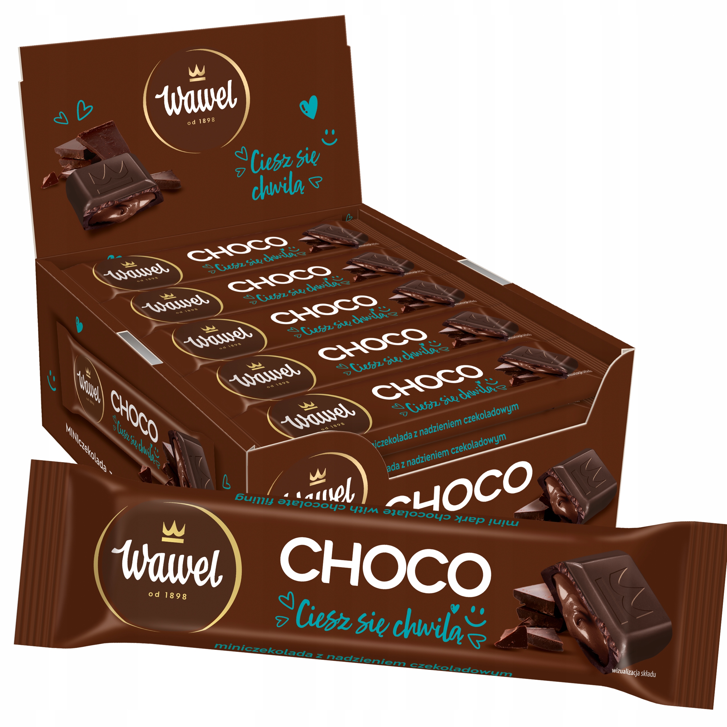 Baton czekoladowy batonik Min Iczekolada Choco Wawel 40g 30 sztuk