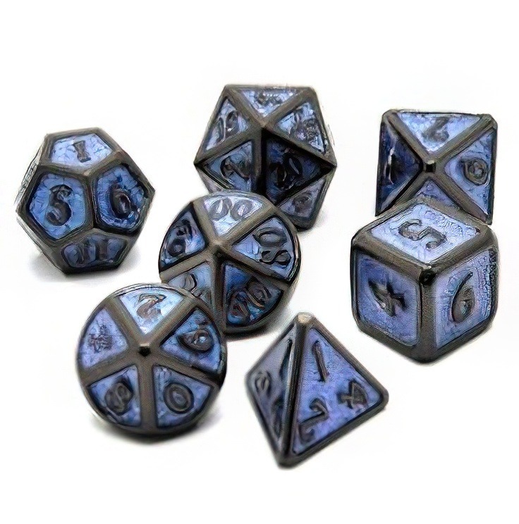 PRZEBUDZENIE MAGII ZESTAW 7 METALOWYCH KOŚCI RPG