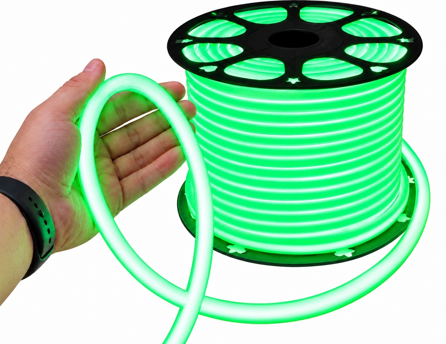 Zielony neon LED Flex 360° 230V do dekoracyjnego oświetlenia