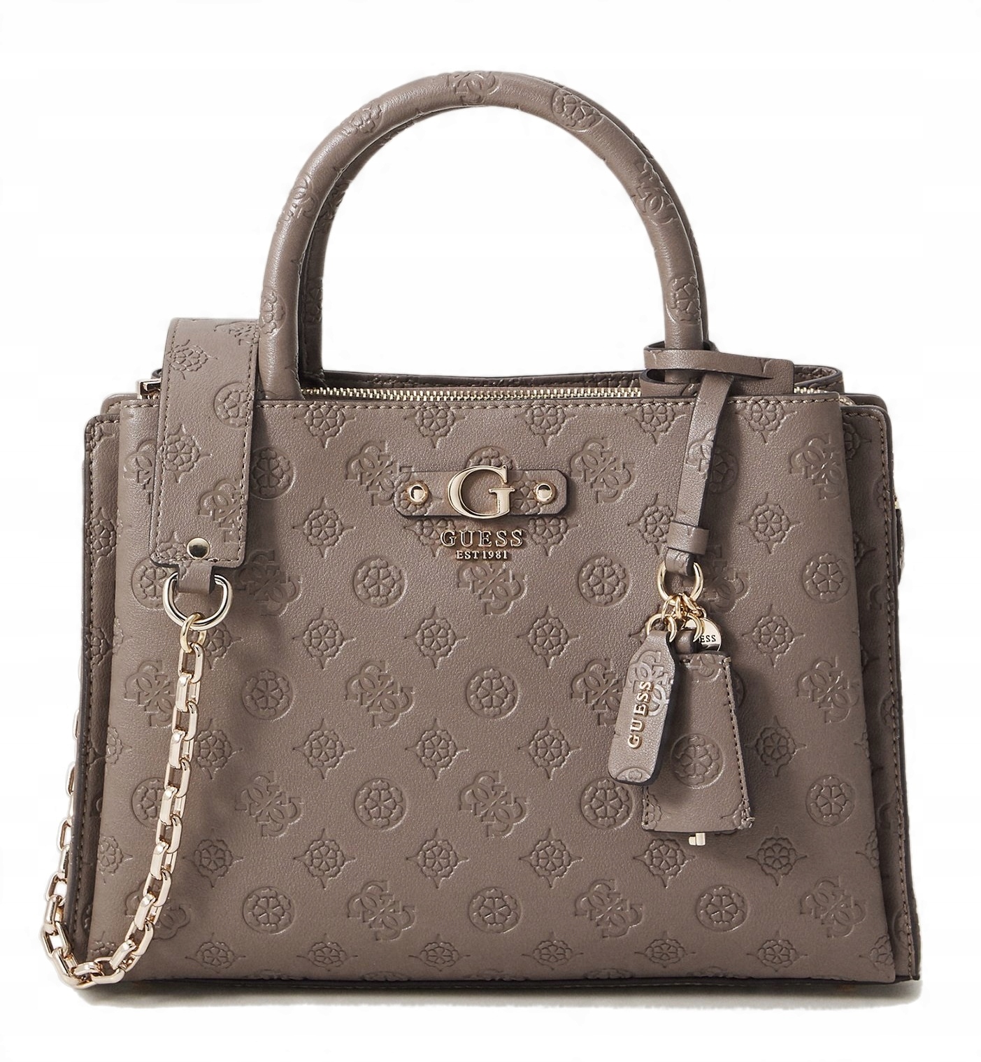 Hnědá Dámská Kabelka Na Řetízku S Logem Do Ruky Guess