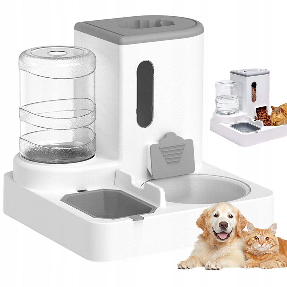 Levně Automatický Podavač Krmiva A Vody 2V1 S Miskou Pro Psa Kočku Králíků