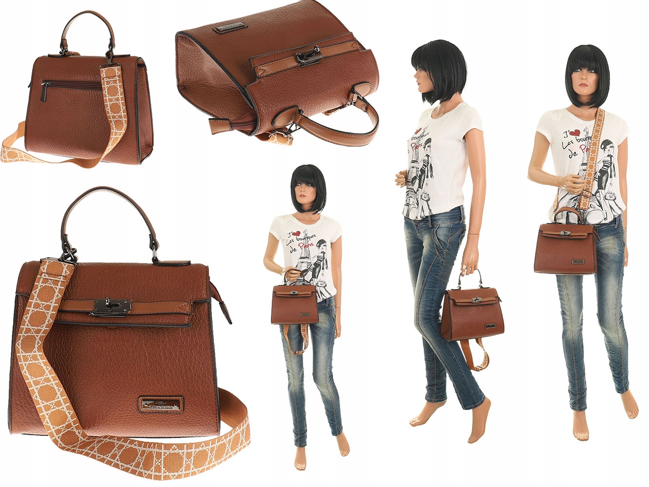 Klasyczna Elegancka Torebka Damska listonoszka 12307 Płeć kobieta