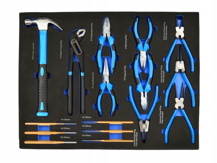 Wkład zestaw szczypiec młotków wybijaków 16el.