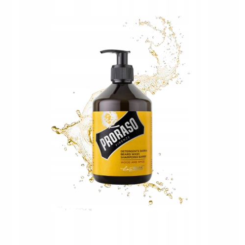 Šampon na vousy Proraso Wood Spice 500 ml, láhev s pumpičkou bez Sls Sles