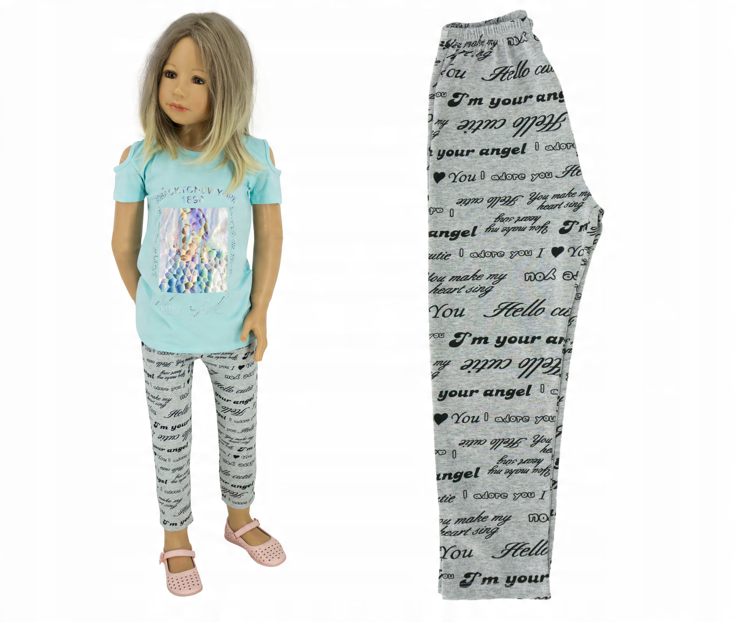 

Bawełniane getry legginsy druk M0423 rozmiar 92