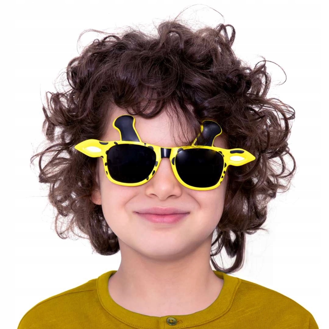 OKULARY imprezowe ŻYRAFA Z ROGAMI żółte SAFARI do zdjęć ZABAWNE zwierzęta