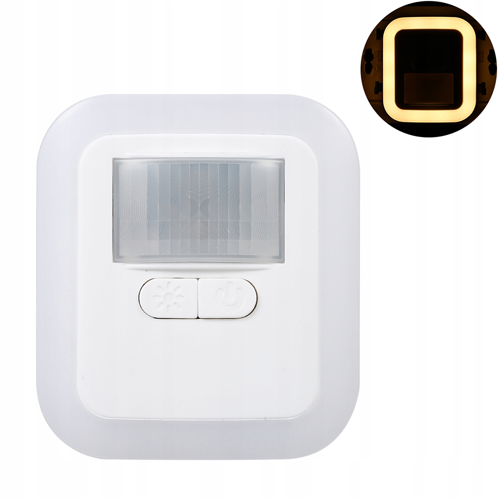 LAMPKA NOCNA LED Z CZUJNIKIEM RUCHU ZMIERZCHU REGULACJA JASNOŚCI KONTAKT