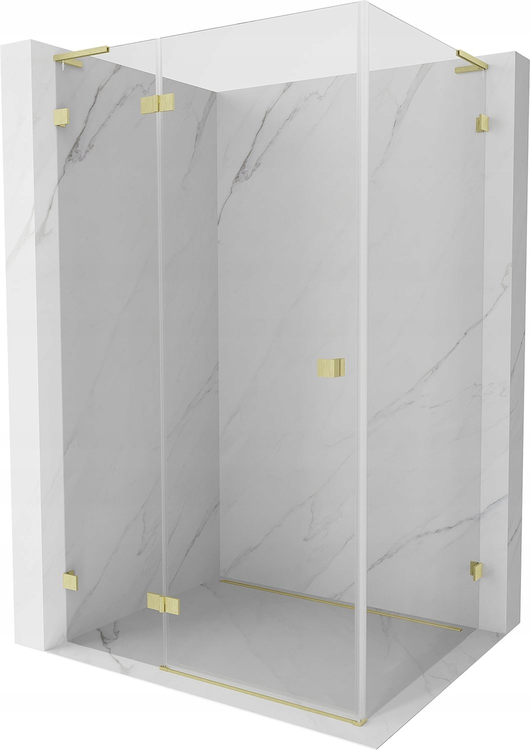 Mexen Lunar L Kabina Prysznicowa Lewa 90X70 CM Transparent Złota Szczotka