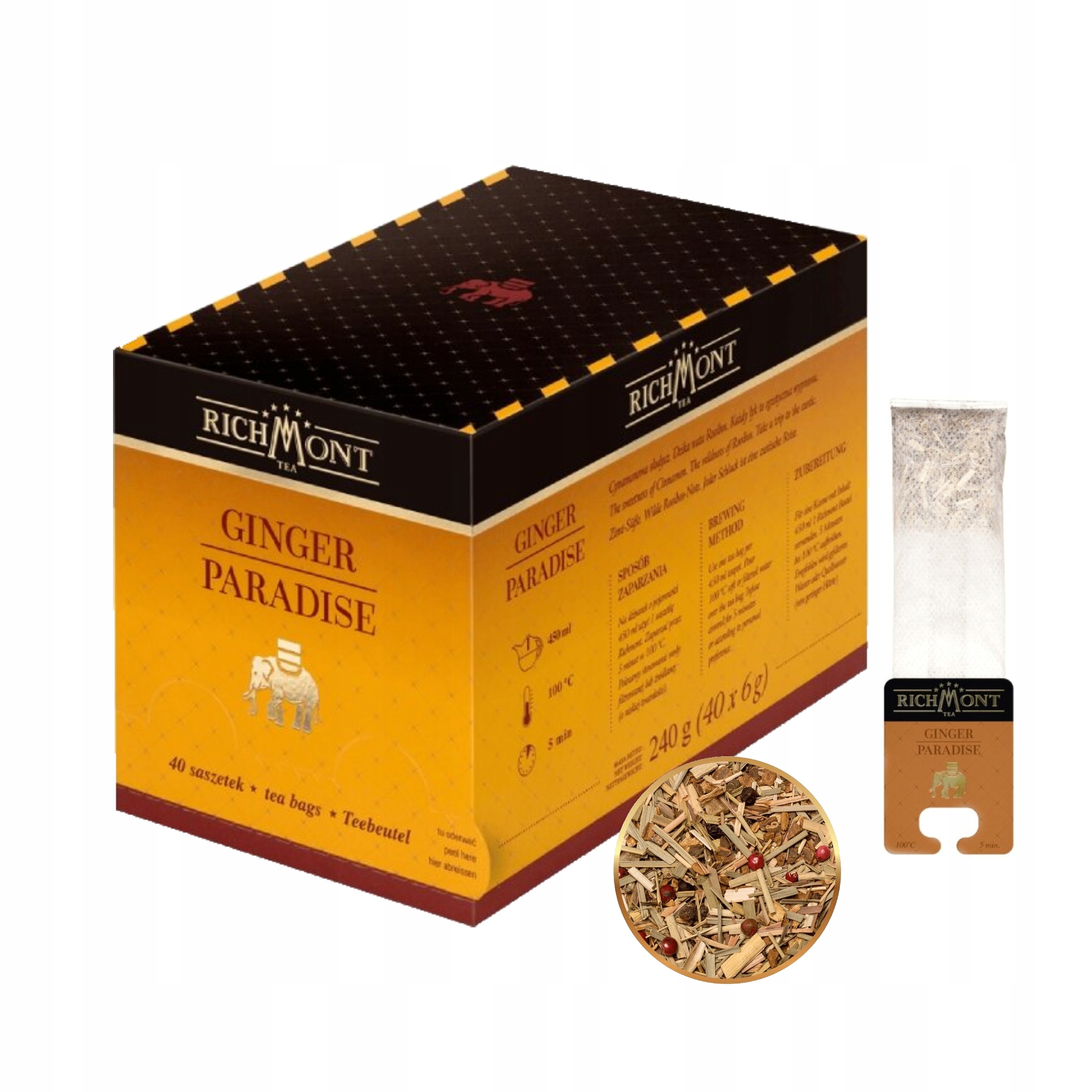 Čaj Richmont Ginger Paradise zázvor ananas 40x6 g