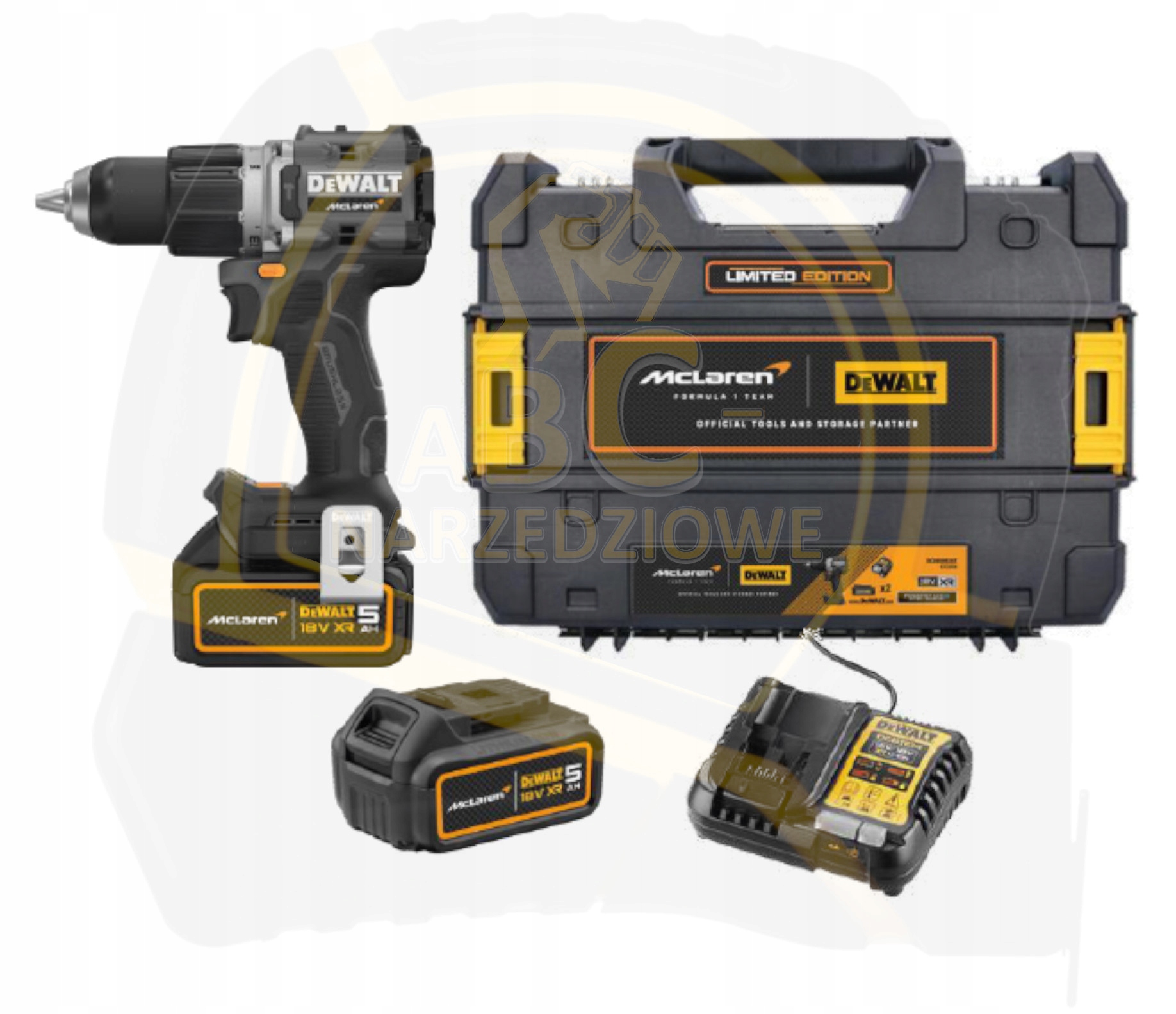 Wiertarko-wkrętarka udarowa DeWALT x McLaren F1 DCD85MP2T-QW 18V Xr 2x5Ah
