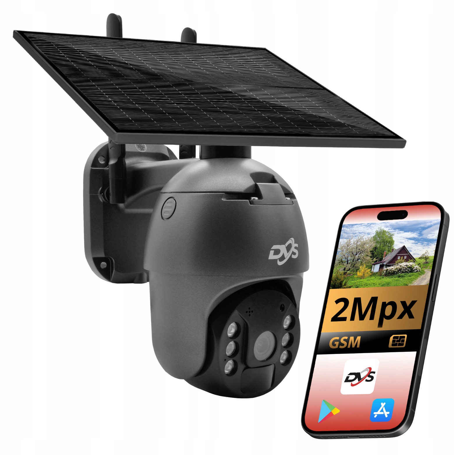 Bezdrôtová Kamera S Batériou A Solárnym Panelom 2 Mpx Na Sim Kartu 4G