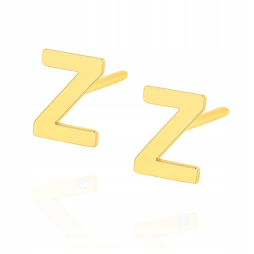 Zlaté náušnice písmenka písmeno Z na tyčinku Pr. 585