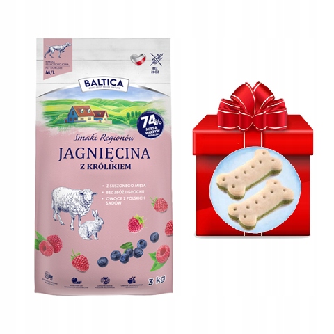 Baltica Smaki Regionów Jagnięcina z królikiem M/L 3kg