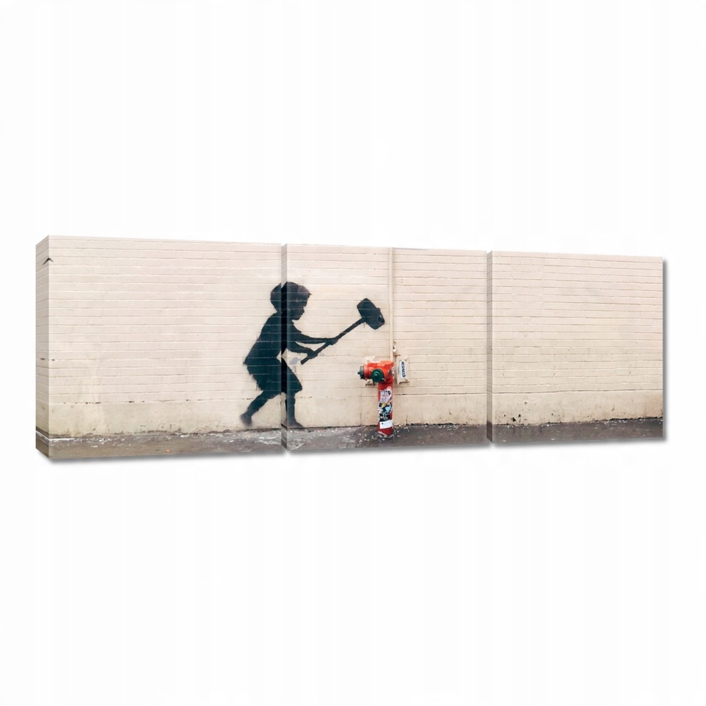 

Obrazy 120x40 Banksy Hydrant Graffiti