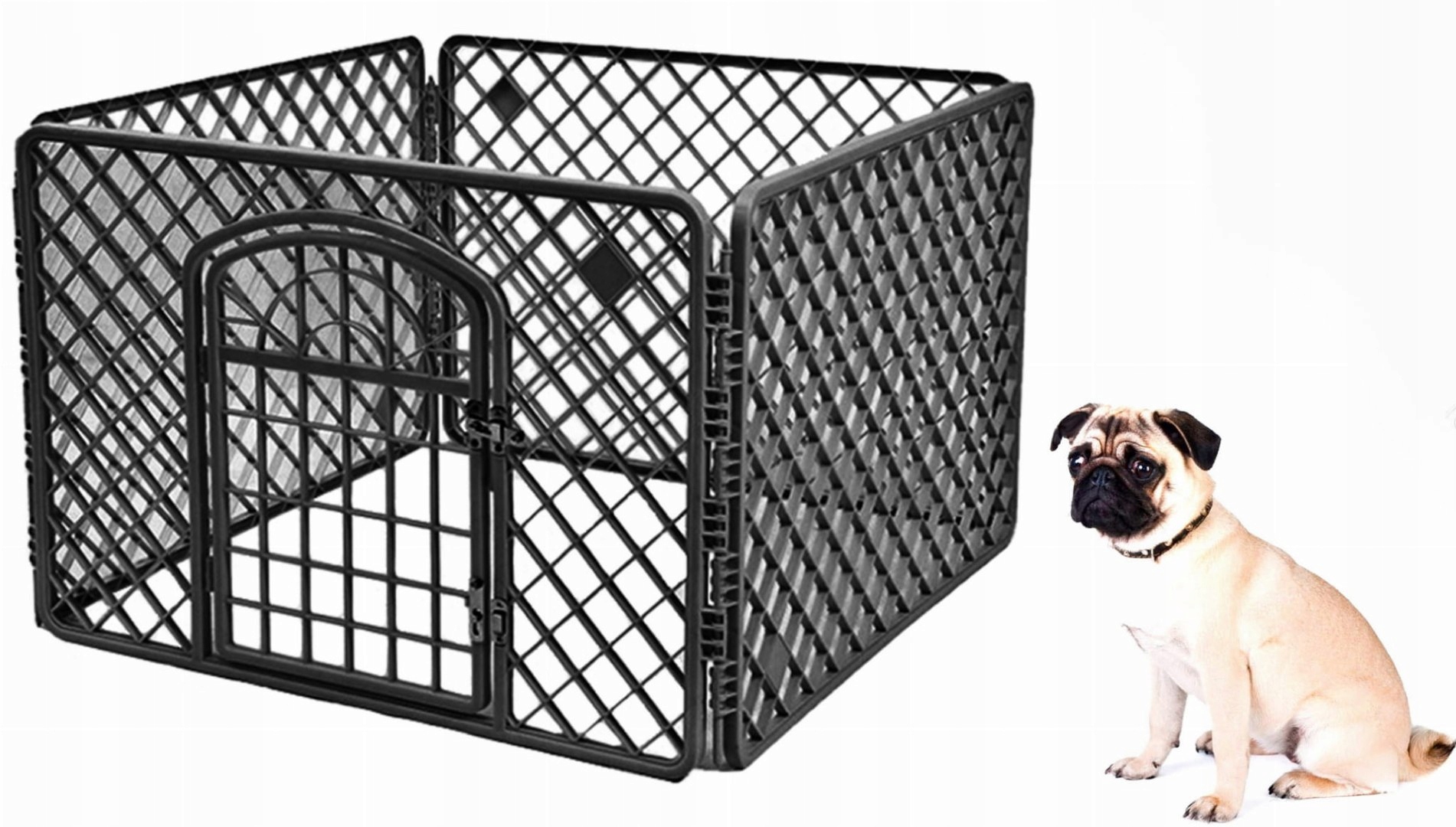 Levně Ohrádka pro psa 90x90x60 cm Černá