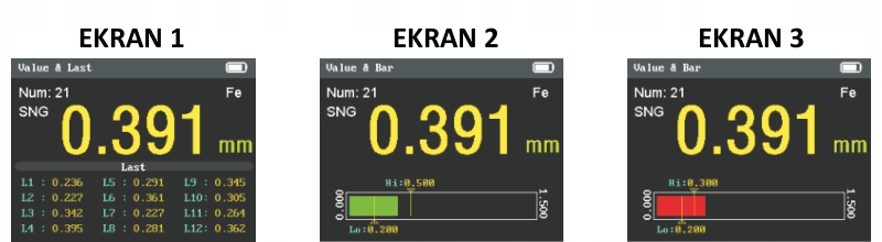 MIERNIK GRUBOŚCI LAKIERU TESTER MATERIAŁÓW CZUJNIK POWŁOK USB PC BT APP LCD Pamięć pomiarów tak