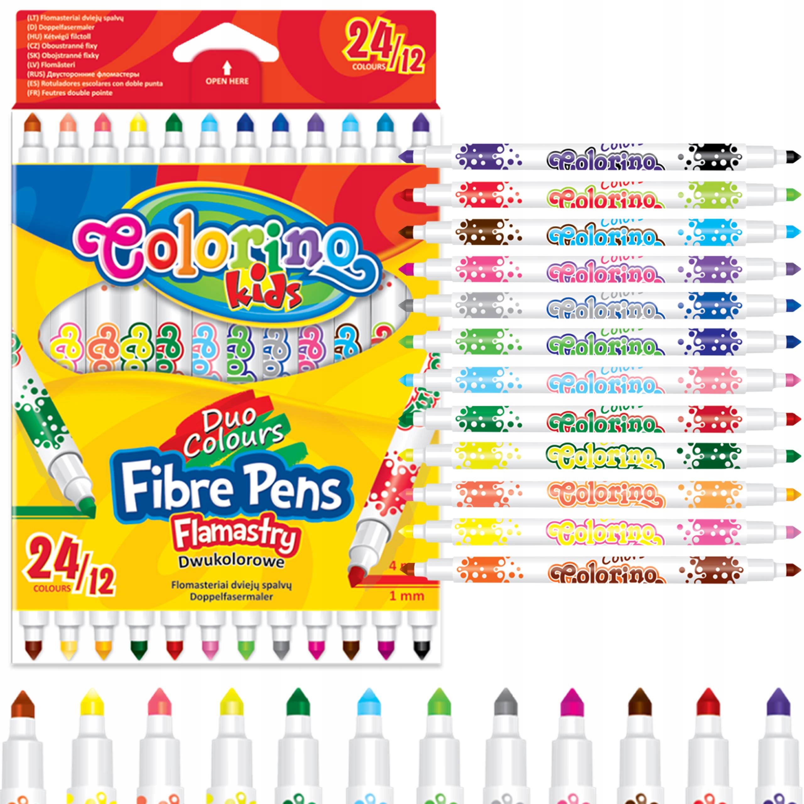 FLAMASTRY DWUKOLOROWE 12/24 COLORINO MAZAKI PISAKI