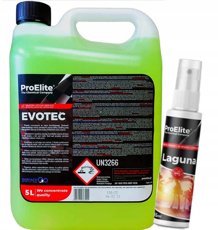 Zestaw Evotec ProElite 5L aktywna piana do mycia pojazdów 5L+ZAPACH Do Auta