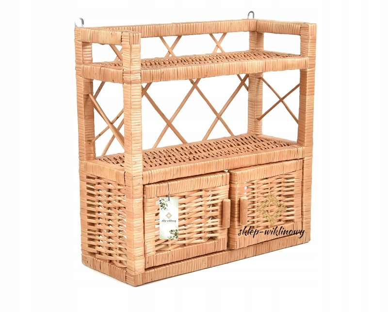 Proutěná skříňka, regál, proutěná police, závěsná na stěnu do domu, velikost 42 cm