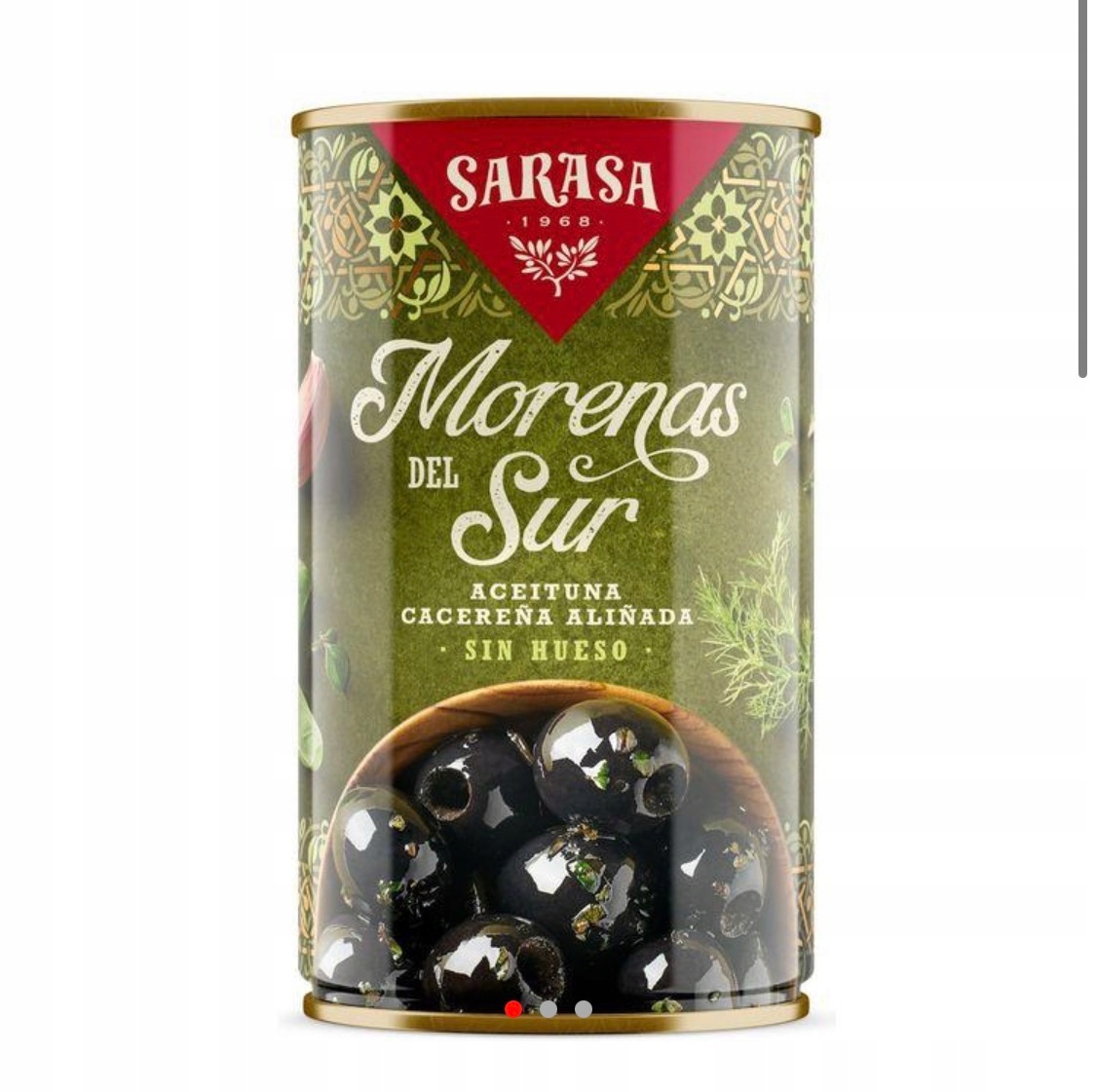 Levně Španělské černé olivy bez pecky Morenas del Sur Sarasa plechovka 4.2 kg