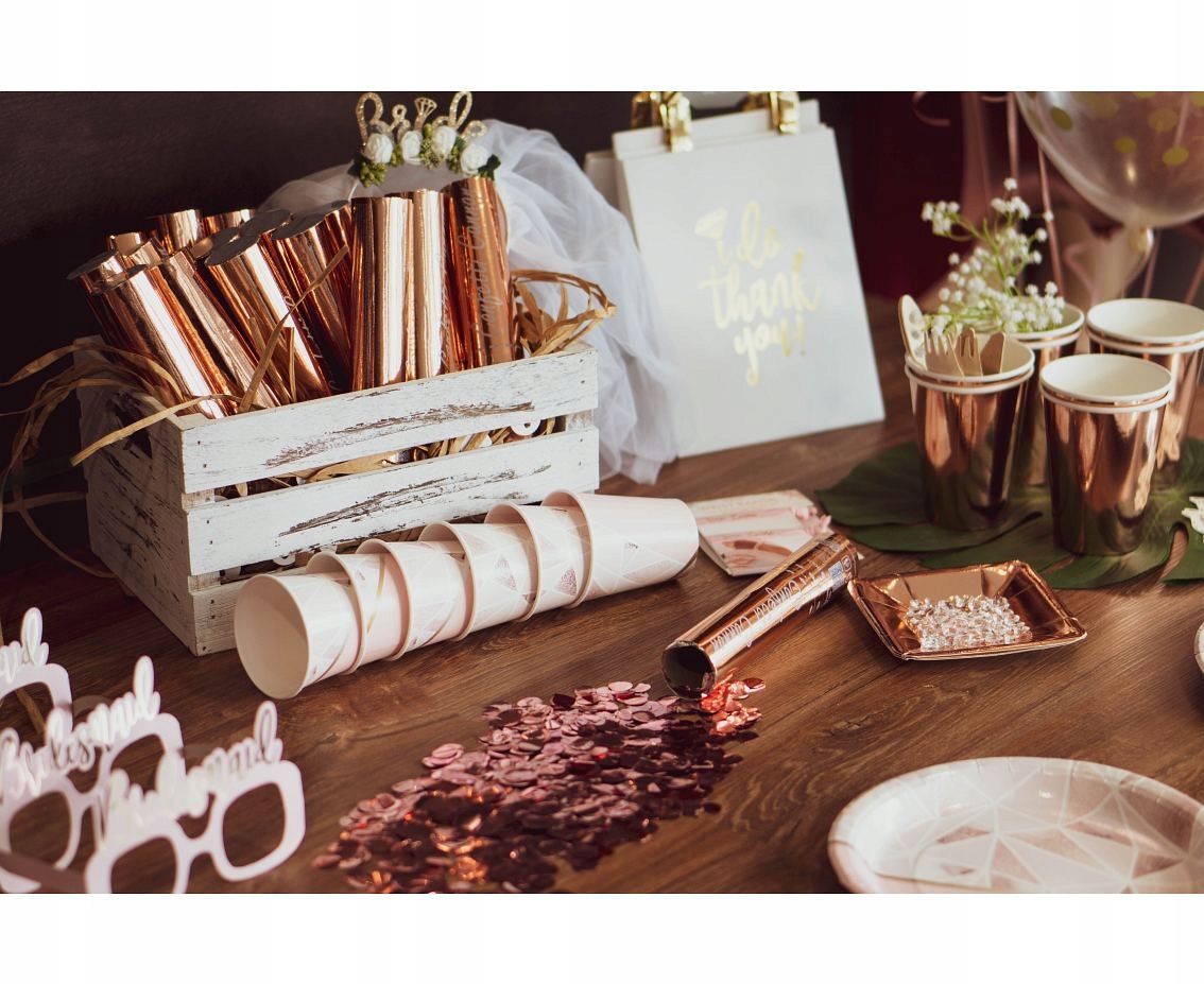 Tuba z konfetti rose gold Wieczór panieński Bride (536889) • Cena