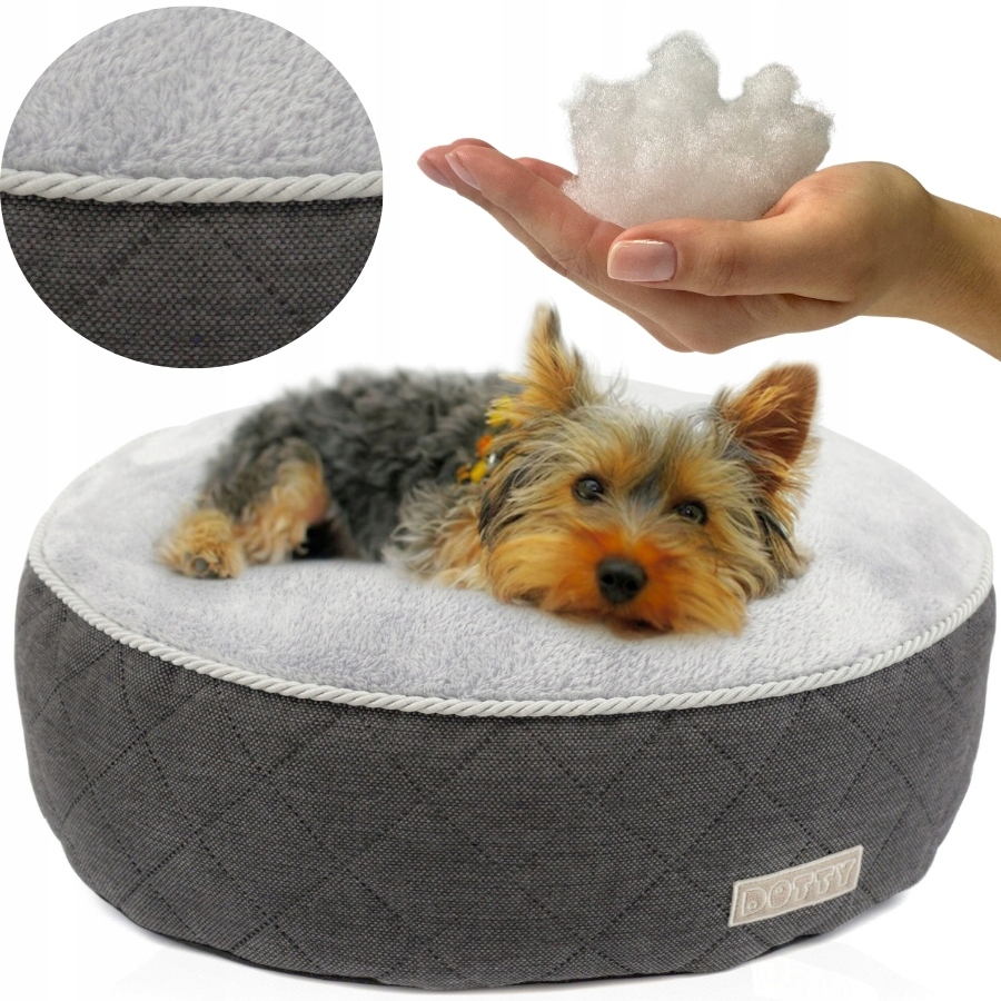 Kulatá taburet polštář pro psa kočku, měkké pelíšek potah Dotty plyš