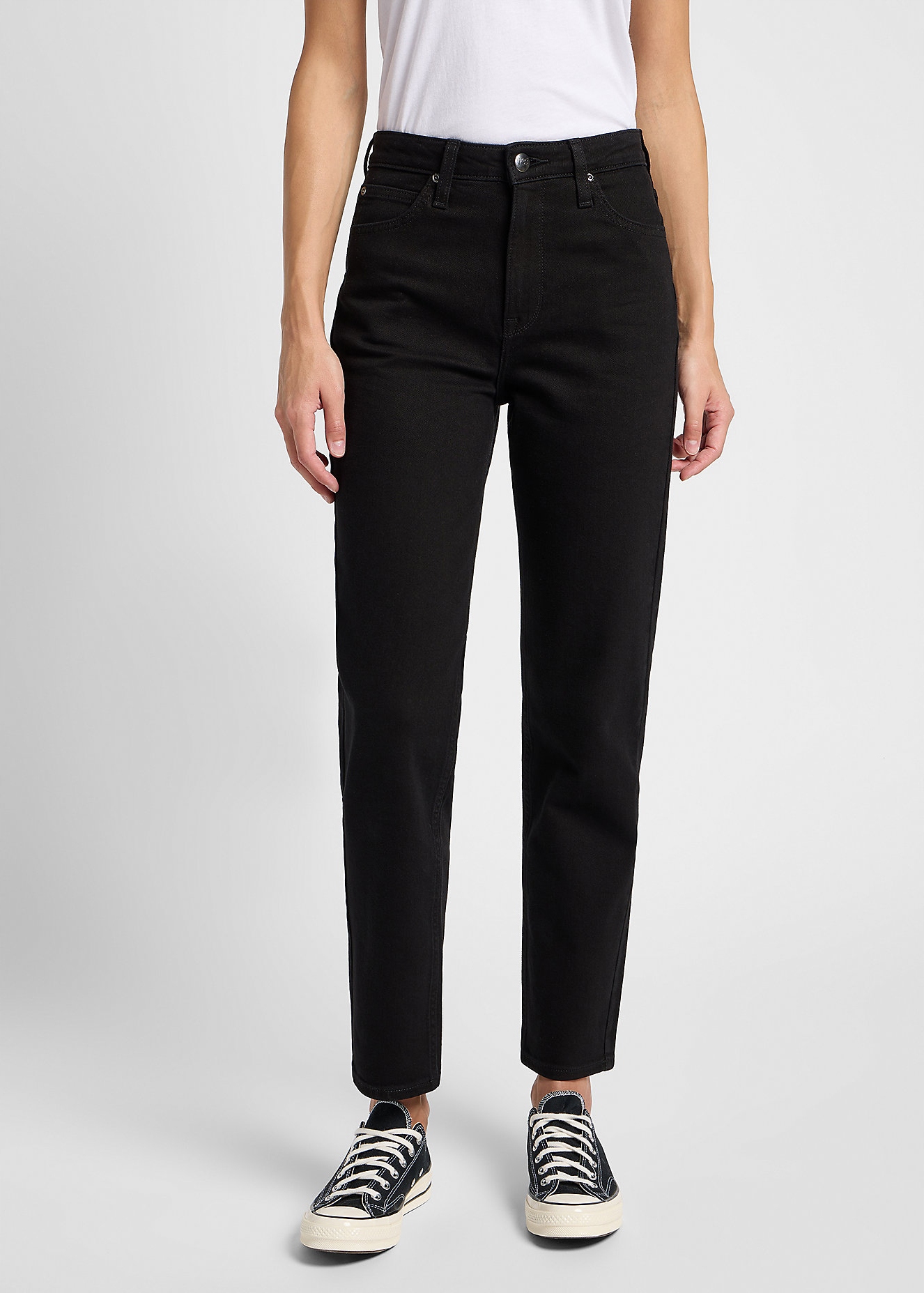 Lee Carol vysoké jednoduché dámské džínové kalhoty mom jeans 7/8 W32 L33