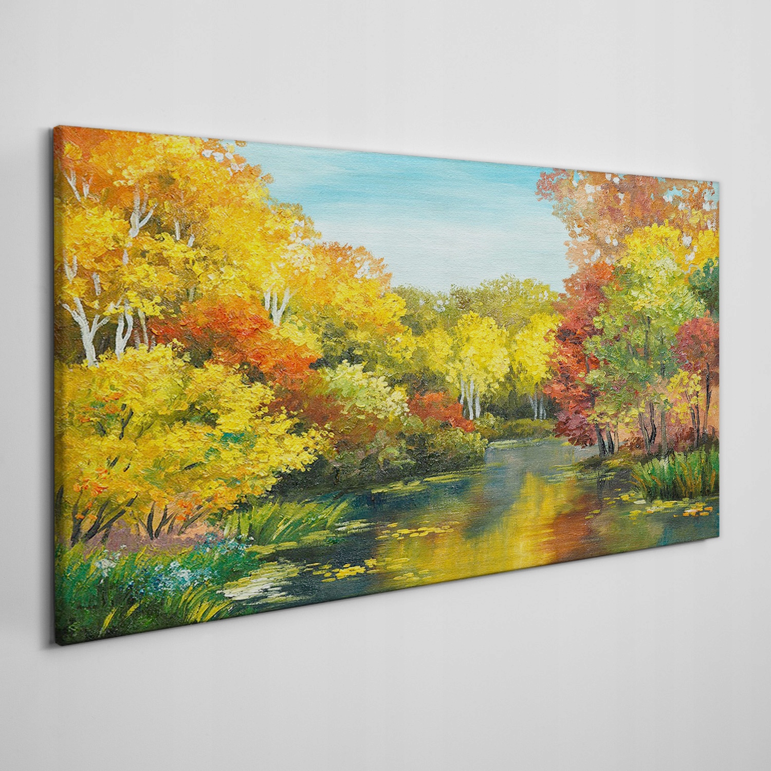 

Obraz na płótnie Las rzeka drzewa niebo 100x50 cm