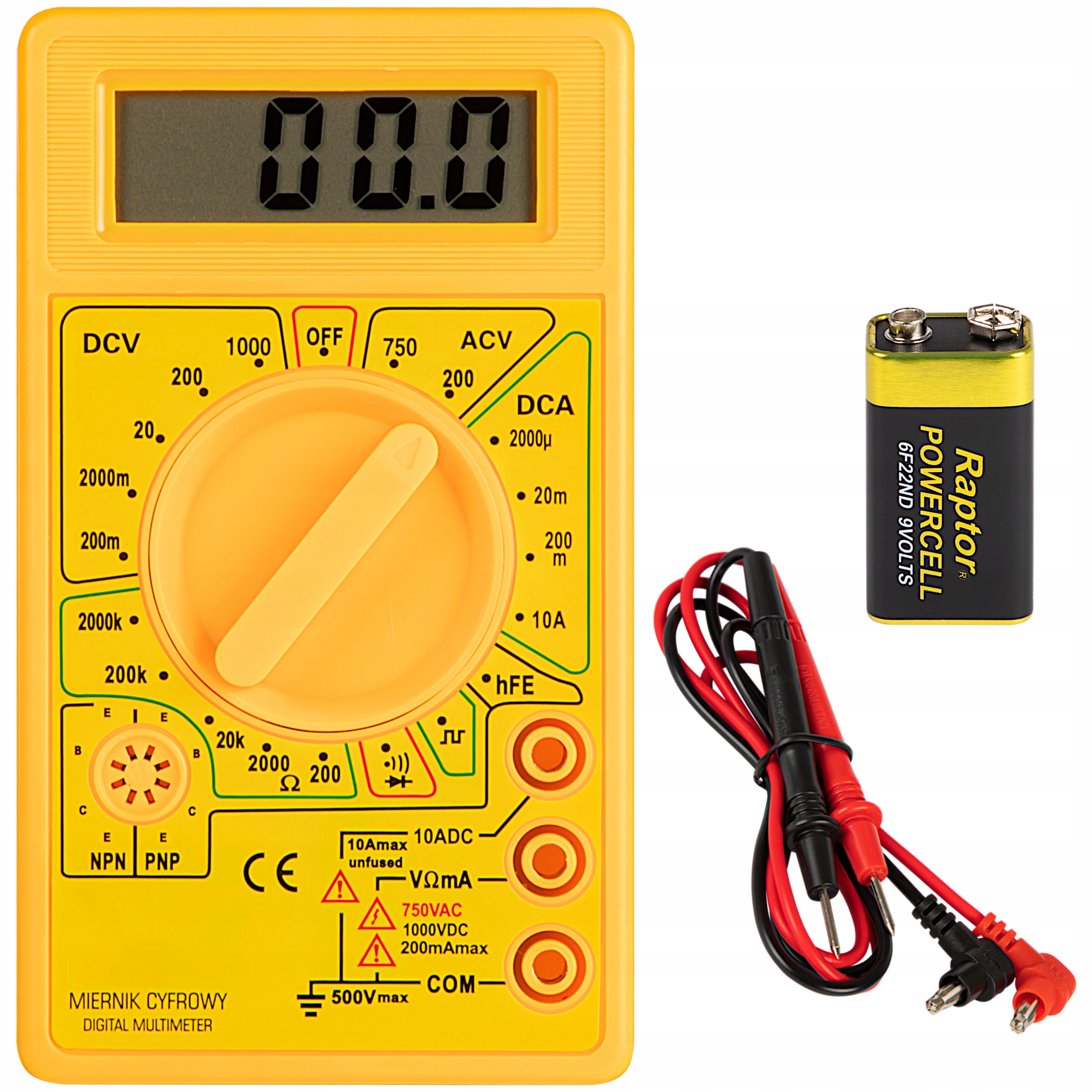 MULTIMETR MIERNIK PRĄDU NAPIĘCIA CYFROWY TESTER LCD RĘCZNY UNIWERSALNY