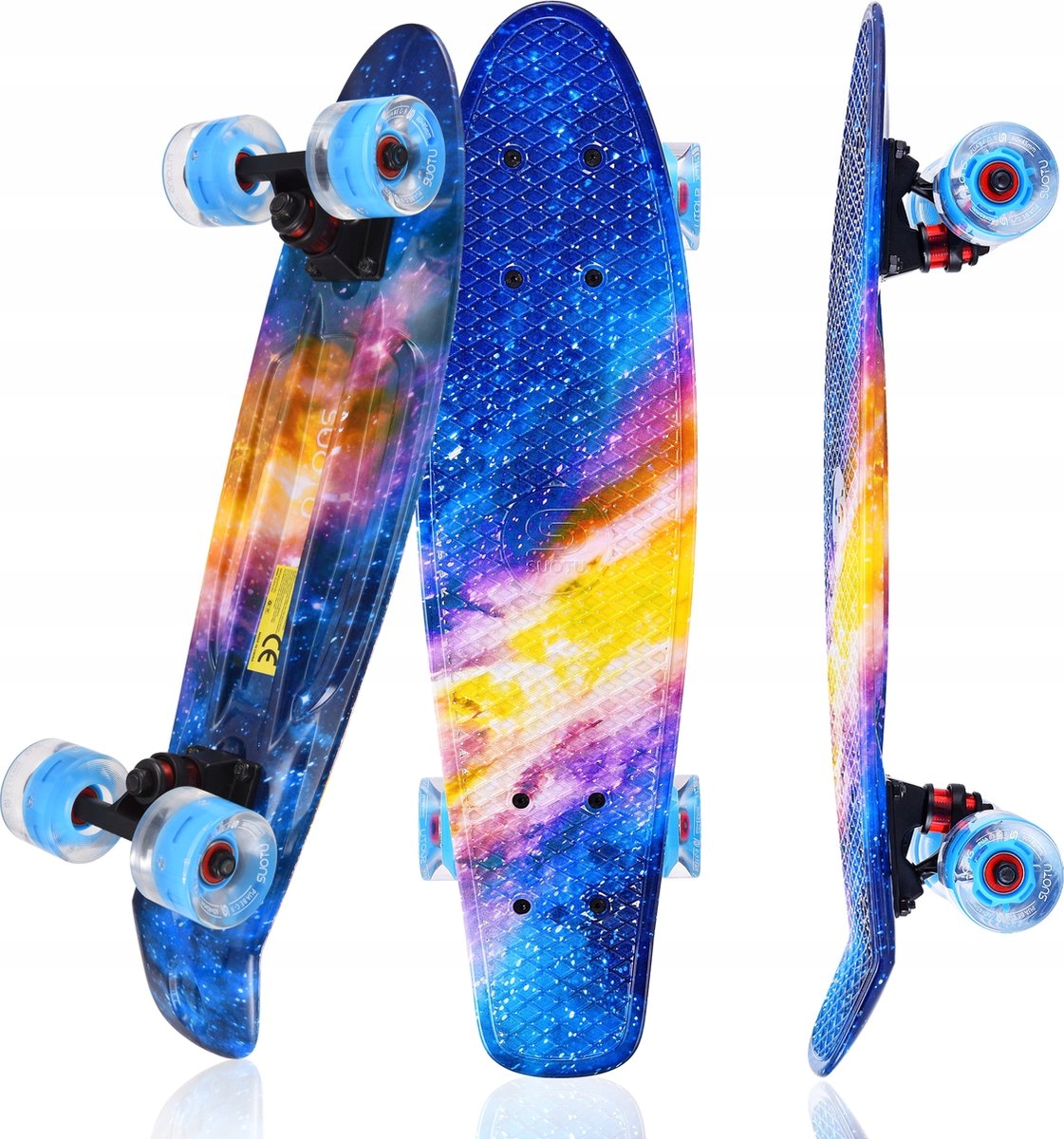 Deskorolka Fiszka Penny Board z Kołami Led, Łożyska ABEC-9 Suotu