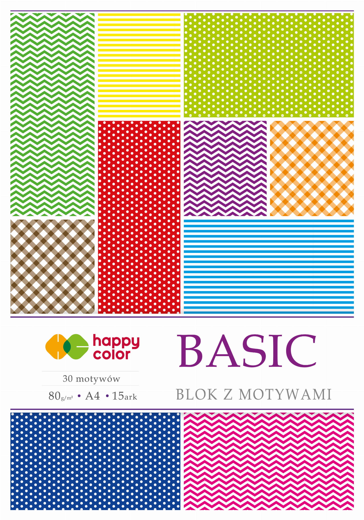 BLOK Z MOTYWAMI BASIC 80G/M2 A4 15 ARK 4374
