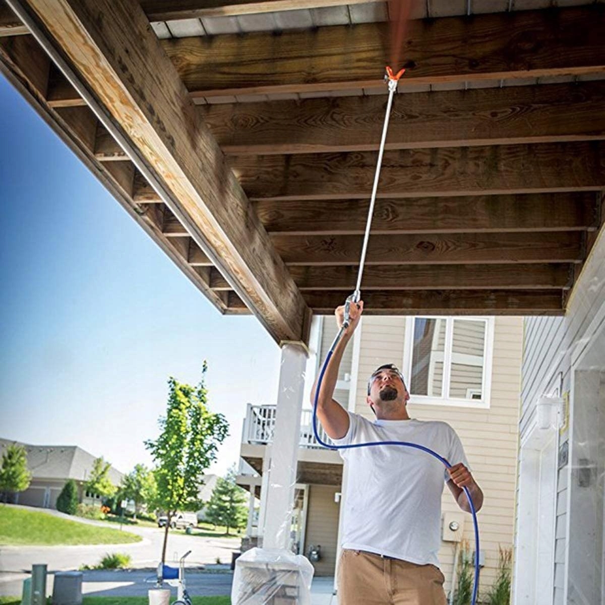 Przedłużka malarska 30cm + 50cm + GRATISY Agregat malarski Dysza Pistolet Pojemność zbiornika 8 l