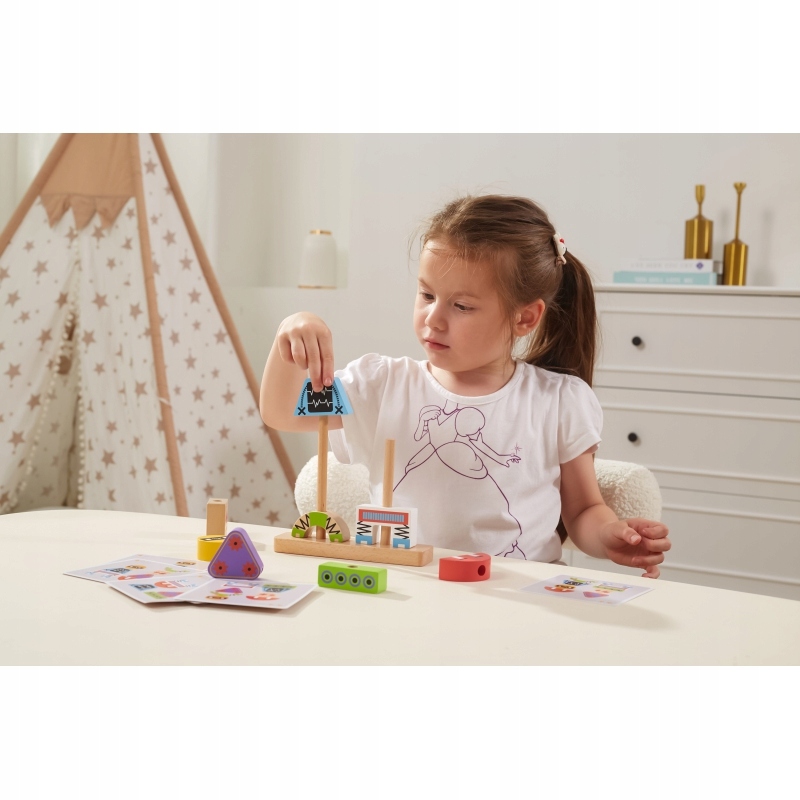 VIGA Układanka Piramidka Roboty + Wzory 8 el. Liczba elementów 10 szt.