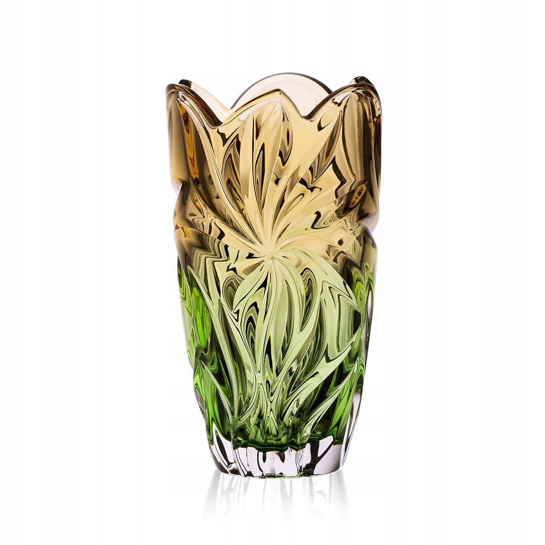 Bohemia Flora Amber Green Váza 280MM
