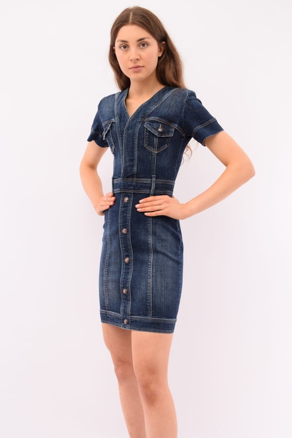 Šaty Guess W1BK24 D4H11 Džínové Xs