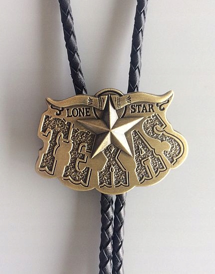 Bolo Usa Texas hvězda rohy westernová kravata hnědá stan western