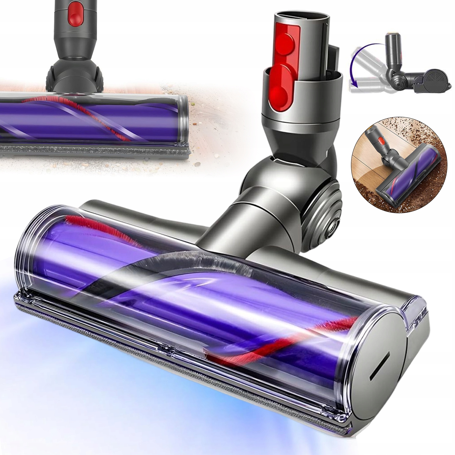 Elektrický Rotační Kartáč 180° Pro Parkety Panel Dyson V7 V8 V10 V11