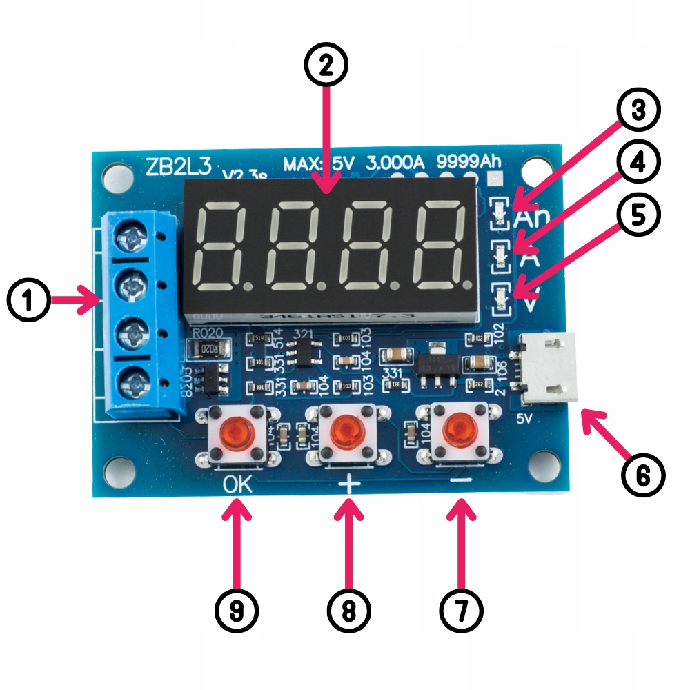 Miernik pojemność akumulator ogniw 15V 3A 18650 Pb Producent Mikrobot