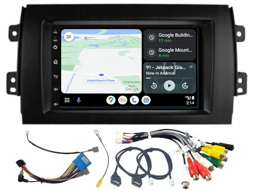 Rádio 2 Din Android Auto Bluetooth Carplay Suzuki SX4 2006-2013