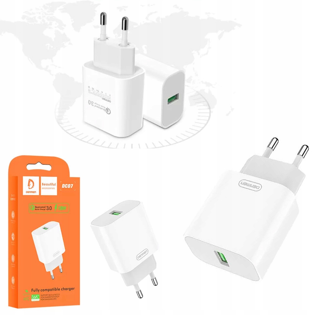 SZYBKA ŁADOWARKA SIECIOWA DO SAMSUNG KOSTKA ZASILACZ QC 3.0 18W 3.6A USB