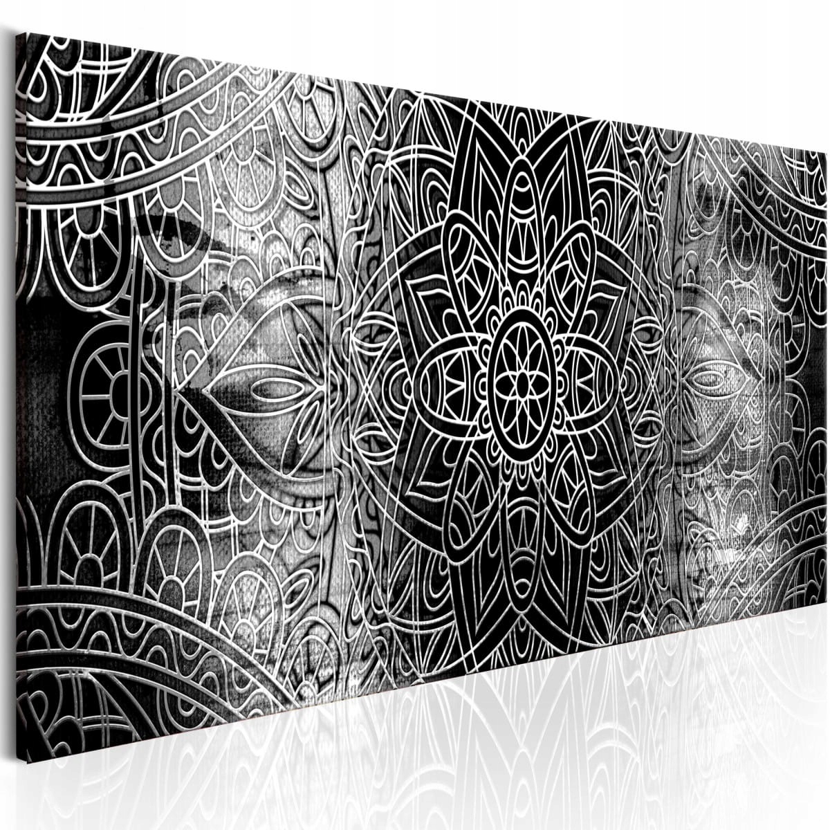 

Obraz - Mandala: Szara głębia - 120X40