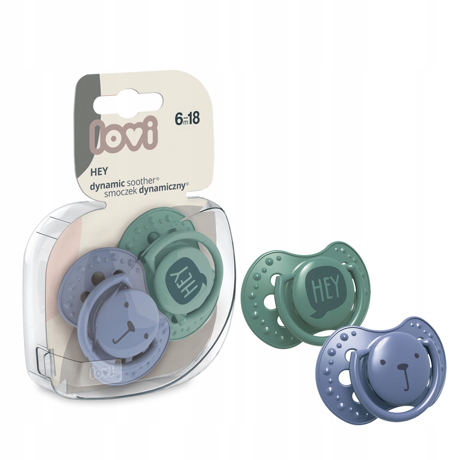 LOVI 2 smoczki smoczek dynamiczny 6-18 m+ HEY BOY