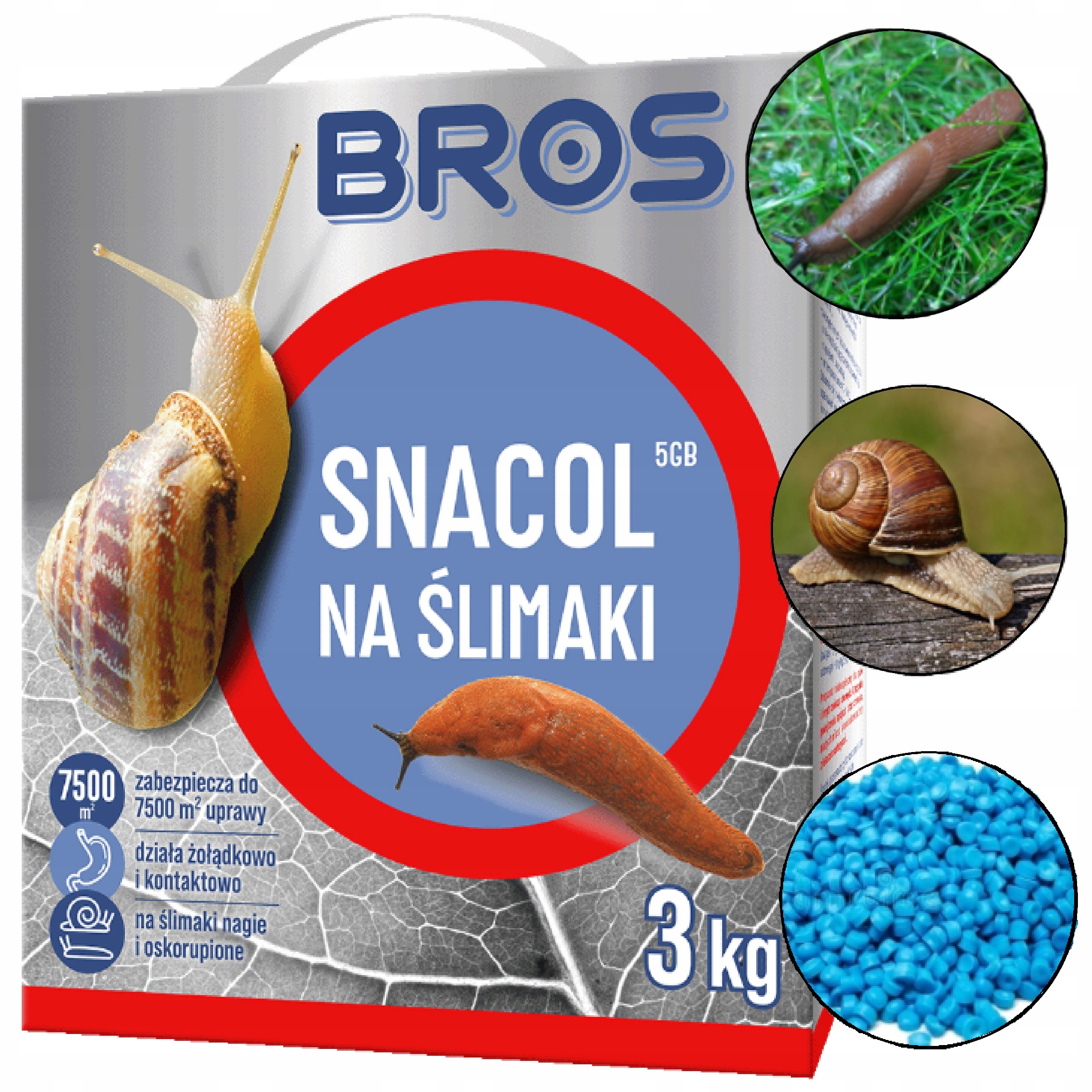 Bros Snacol 5GB Trutka Środek Na Ślimaki 3KG Moluskocyd granulowany