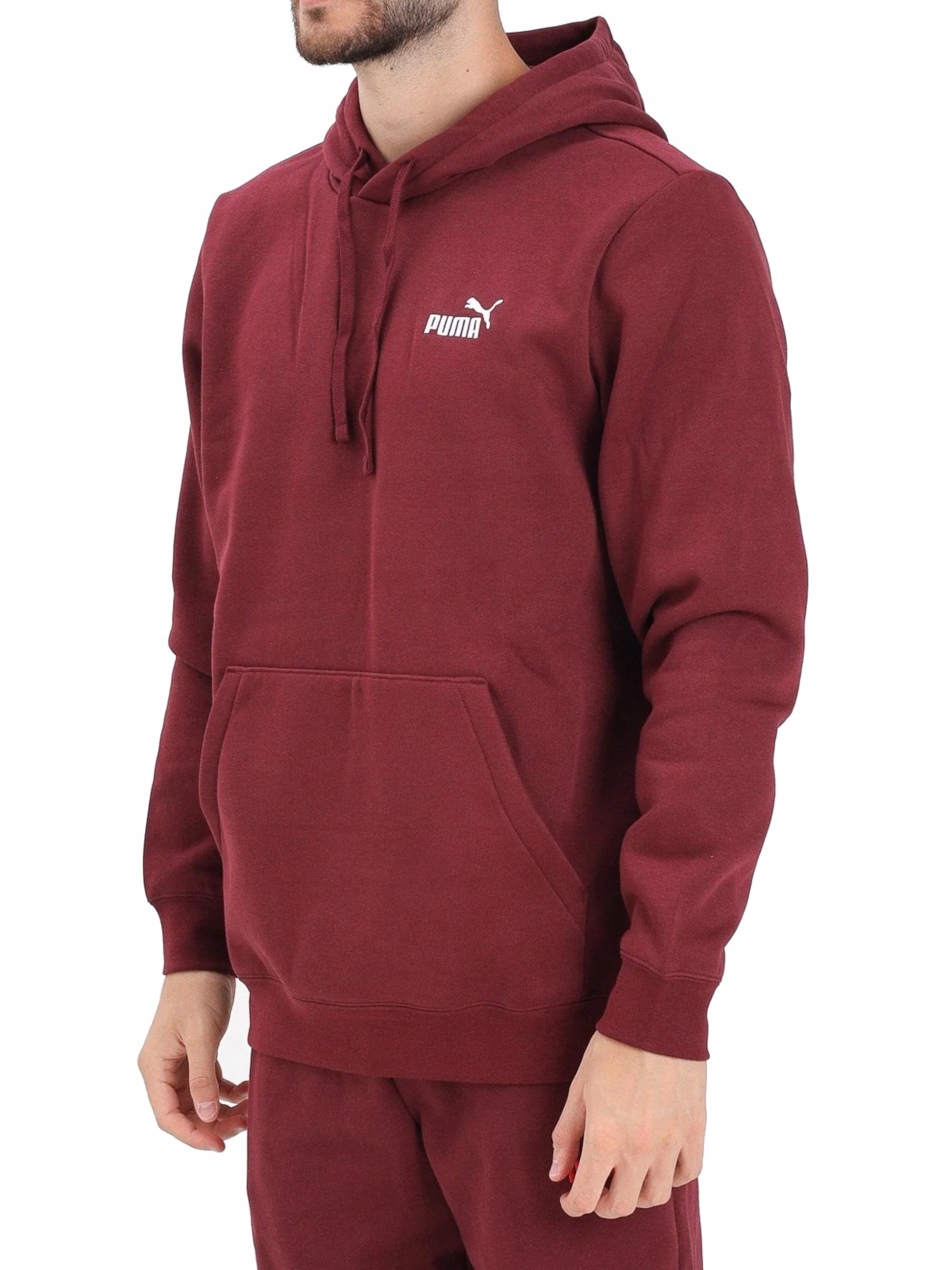 pánská mikina Puma s kapucí 682575-96 klokanka bavlna bordó sportovní S