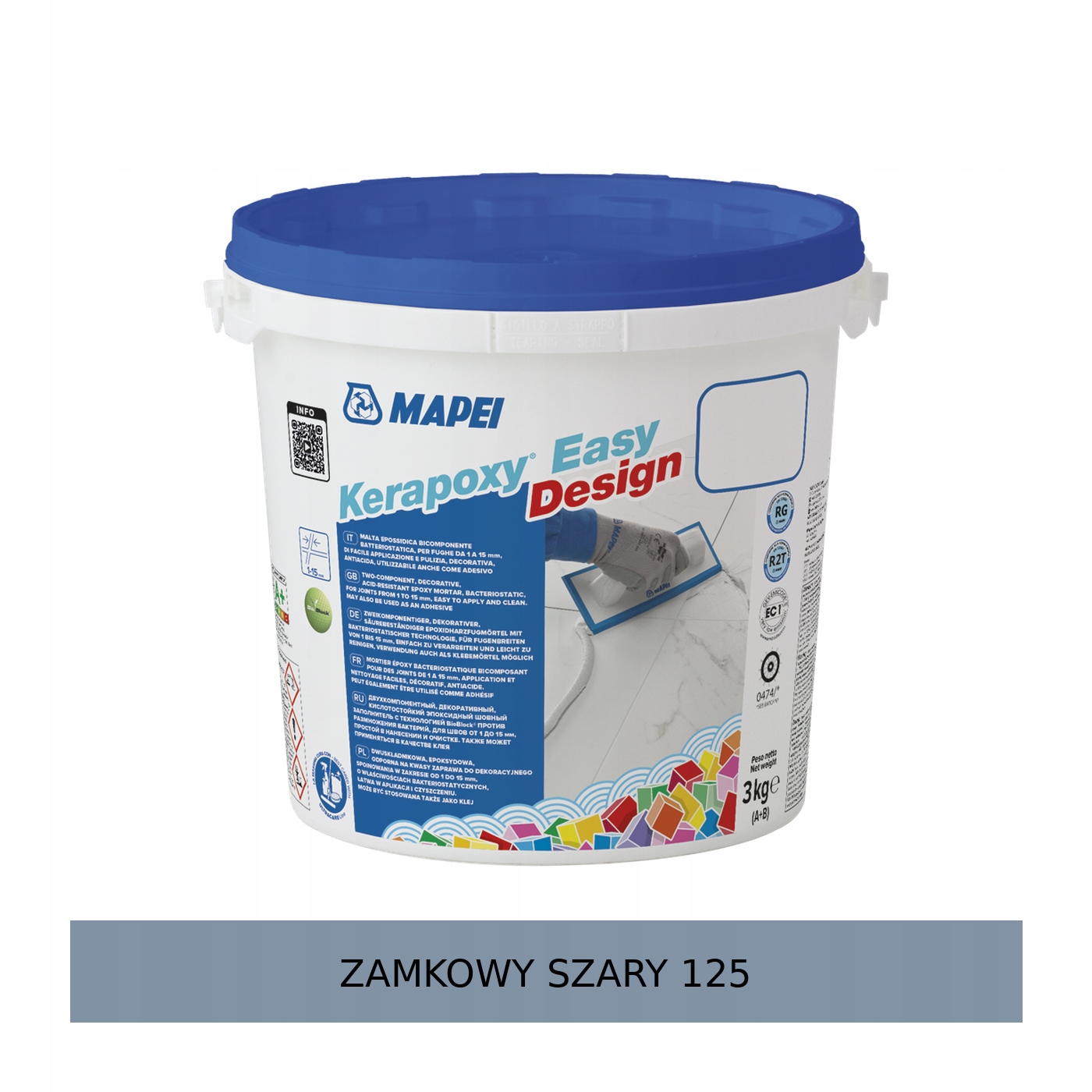 Mapei Kerapoxy Easy Design Fuga epoksydowa 3kg 125 Zamkowy Szary