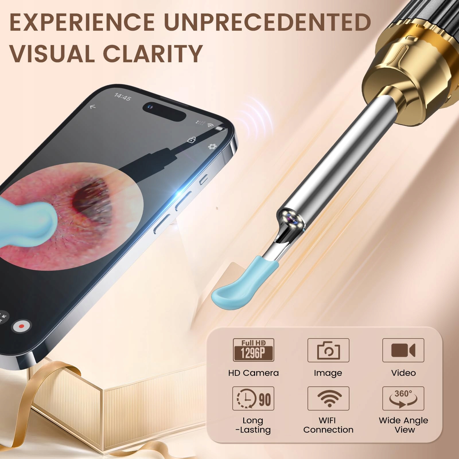 KEKOY P8 Usuwacz Woskowiny Kamera HD 1920P IP67 Wifi iOS Android — miniatura 5