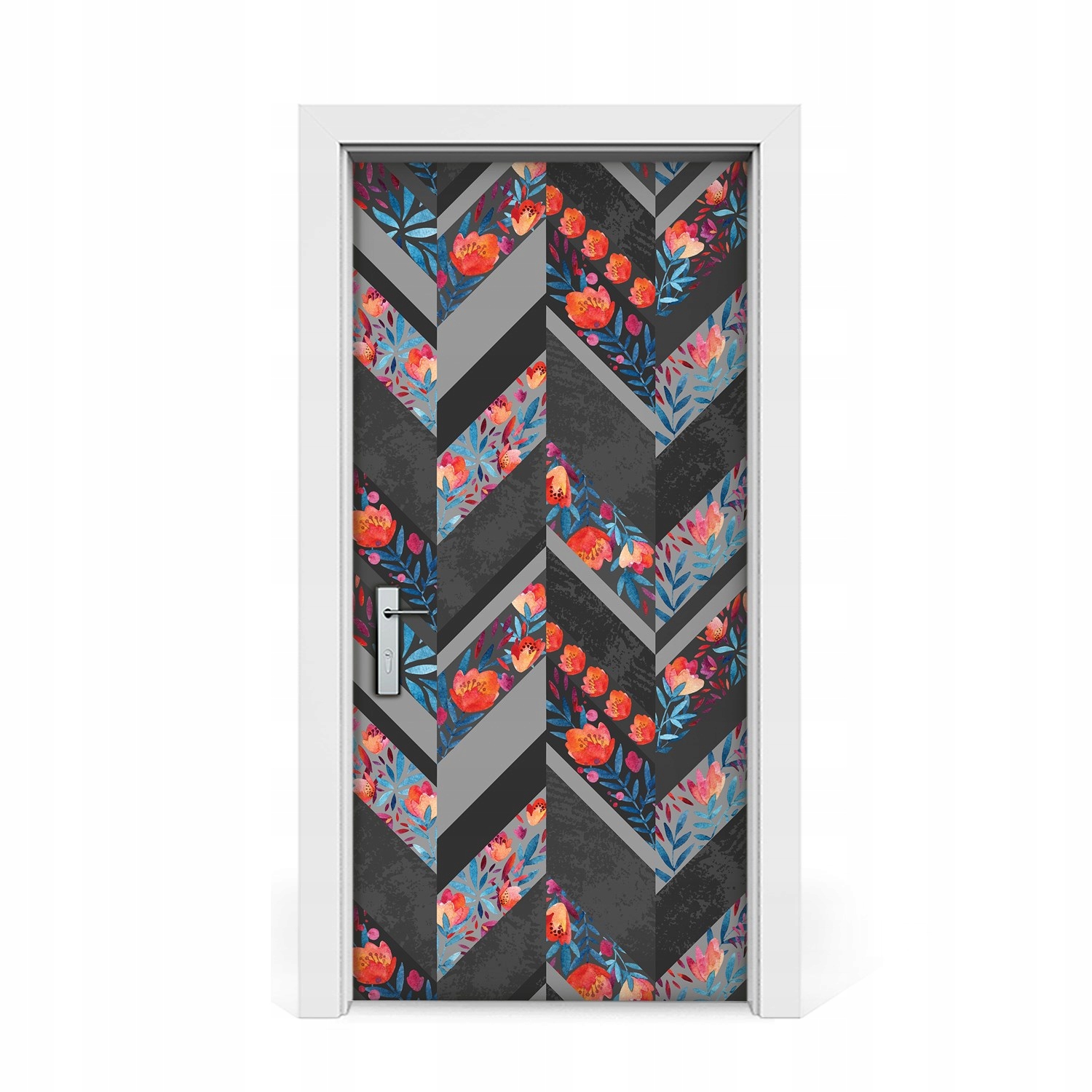 

Naklejka na drzwi Kwiaty w jodełke vintage 95x205