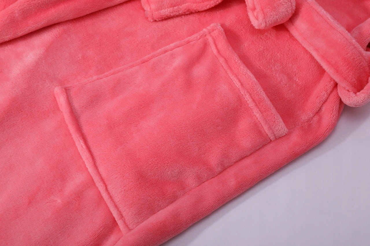 SZLAFROK Z KAPTUREM MIKROFIBRA ARBUZOWY S/M CARLO Materiał dominujący mikrofibra (mikrofaza)